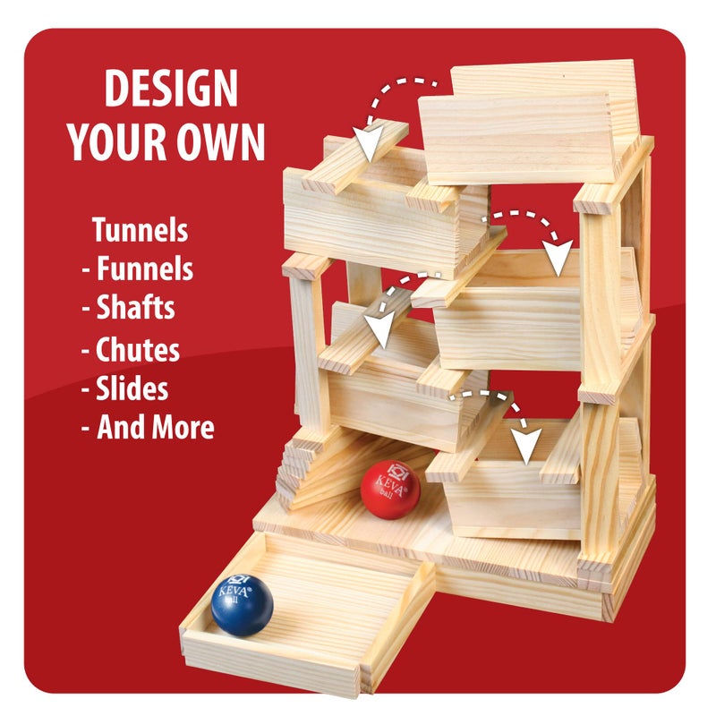 MindWare KEVA Maple 200 Plank Wooden Building Blocks Set - Free-Form 3D Structure Building Set for Kids - Image 3